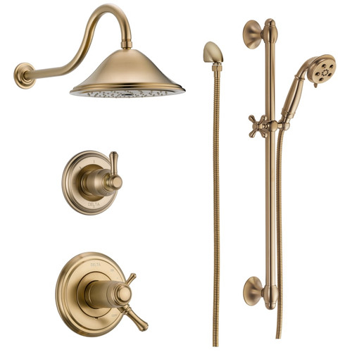 Delta TempAssure 17T Thermostatic Shower System in Champagne Bronze with Hand Shower and Volume Control