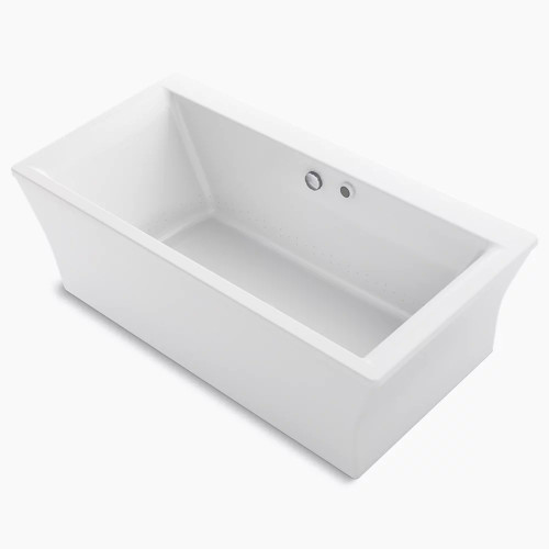 KOHLER Stargaze® 72" x 36" freestanding Heated BubbleMassage™ air bath with Bask® heated surface and fluted shroud - White