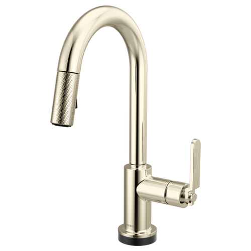 Brizo Litze® Smarttouch Pull-Down Prep Faucet with Arc Spout - Industrial Handle - Brilliance® Polished Nickel