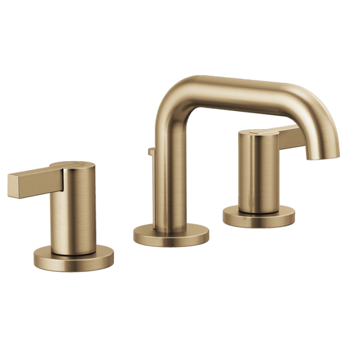 Brizo Litze®Widespread Lavatory Faucet with Low Spout - Less Handles With Extended Lever 1.2 GPM - Brilliance® Luxe Gold®