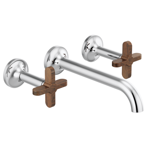Brizo Odin® Two-Handle Wall Mount Lavatory Faucet - Less Handles With Cross Handles Polished Chrome Brizo Odin® Two-Handle Wall Mount Lavatory Faucet - Less Handles With Cross Handles Polished Chrome