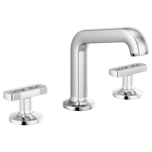 Brizo Kintsu® Widespread Lavatory Faucet with Arc Spout - Less Handles 1.2 GPM - Knob with Custom Inlay Handle Polished Chrome
