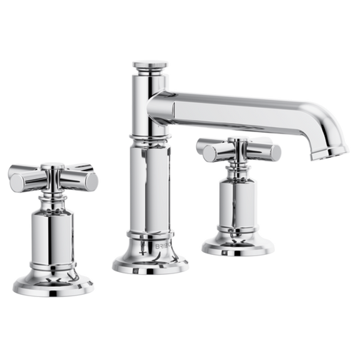 Brizo Invari® Widespread Lavatory Faucet with Column Spout - Less Handles 1.2 GPM - Cross Handle - Polished Chrome