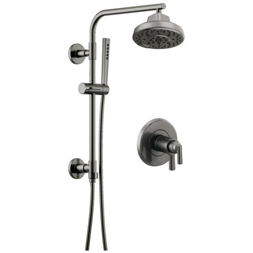 Brizo Levoir Thermostatic Shower Column Shower System with Shower Head and Hand Shower - Rough-in Valve Included - Luxe Steel Brizo Levoir Thermostatic Shower Column Shower System with Shower Head and Hand Shower - Rough-in Valve Included - Luxe Steel