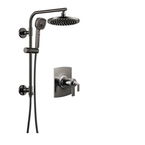 Brizo Allaria Thermostatic Shower Column in Brilliance Black Onyx with Raincan Shower Head and Hand Shower Brizo Allaria Thermostatic Shower Column in Brilliance Black Onyx with Raincan Shower Head and Hand Shower