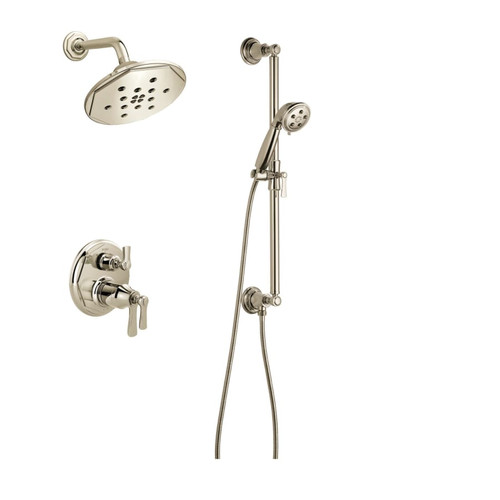 Brizo Rook Thermostatic Shower System with Shower Head and Hand Shower - Rough-in Valve Included - Brilliance Polished Nickel Brizo Rook Thermostatic Shower System with Shower Head and Hand Shower - Rough-in Valve Included - Brilliance Polished Nickel