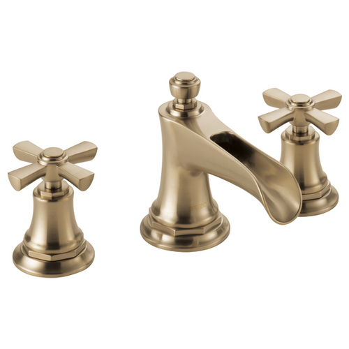 Brizo Rook® Widespread Lavatory Faucet with Channel Spout - Less Handles 1.2 GPM - Bidet Cross Handle - Brilliance® Luxe Gold® Brizo Rook® Widespread Lavatory Faucet with Channel Spout - Less Handles 1.2 GPM - Bidet Cross Handle - Brilliance® Luxe Gold®