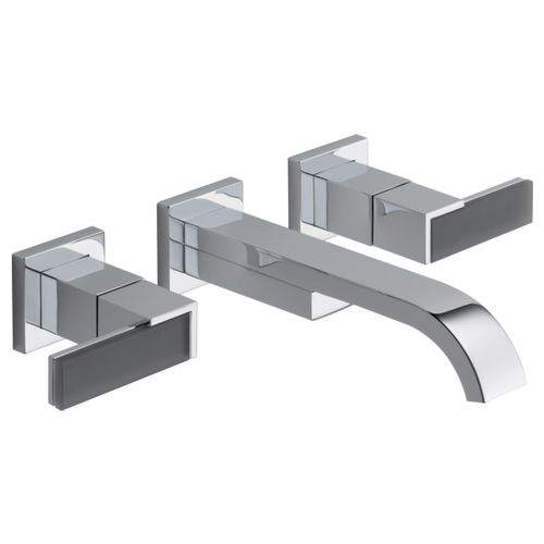 Brizo Siderna® Two-Handle Wall Mount Lavatory Faucet - Less Handles 1.5 GPM - Solar Gray Glass Lever Handle - Polished Chrome Brizo Siderna® Two-Handle Wall Mount Lavatory Faucet - Less Handles 1.5 GPM - Solar Gray Glass Lever Handle - Polished Chrome