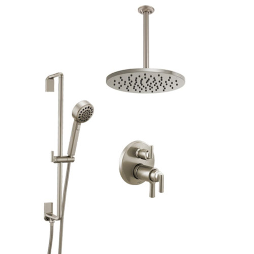 Brizo Levoir Thermostatic Shower System with 12" Raincan Showerhead and Hand Shower - Rough-in Valve Included - Luxe Nickel Brizo Levoir Thermostatic Shower System with 12" Raincan Showerhead and Hand Shower - Rough-in Valve Included - Luxe Nickel