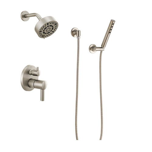 Brizo Odin Pressure Balanced Shower System with Shower Head and Hand Shower Less Handles - Rough-in Valve Included - Brilliance Brushed Nickel Brizo Odin Pressure Balanced Shower System with Shower Head and Hand Shower Less Handles - Rough-in Valve Included - Brilliance Brushed Nickel
