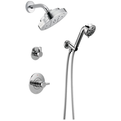 Brizo Litze Pressure Balanced Shower System with Shower Head and Hand Shower Less Handles - Rough-in Valve Included Chrome Brizo Litze Pressure Balanced Shower System with Shower Head and Hand Shower Less Handles - Rough-in Valve Included Chrome