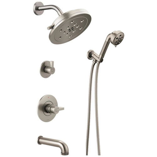 Brizo Litze Luxe Nickel Pressure Balanced Tub and Shower System with Hand Shower Brizo Litze Luxe Nickel Pressure Balanced Tub and Shower System with Hand Shower