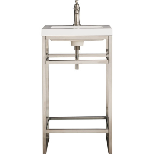 James Martin Vanities Boston 19-5/8" Rectangular Stainless Steel and Stone Composite Console Bathroom Sink