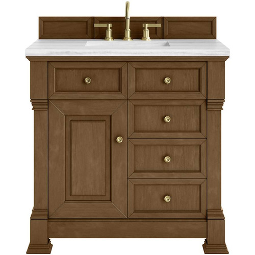James Martin Vanities Brookfield 36" Free Standing Single Basin Vanity Set with Solid Surface Top and Rectangular Sink