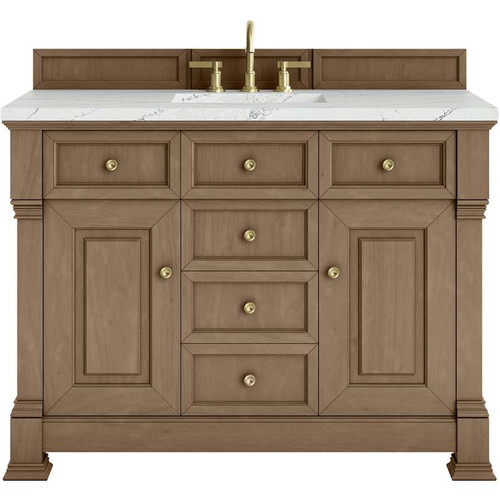 James Martin Vanities Brookfield 48" Free Standing Single Basin Vanity Set with Quartz Top and Rectangular Sink - 547-V48-3ENC