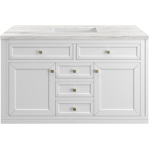 James Martin Vanities Chicago 48" Free Standing Single Basin Vanity Set with Solid Surface Top and Rectangular Sink