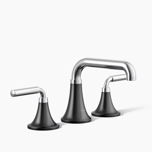 Kohler Tone™ Widespread Bathroom Sink Faucet, 1.2 Gpm - Polished Chrome with Matte Black