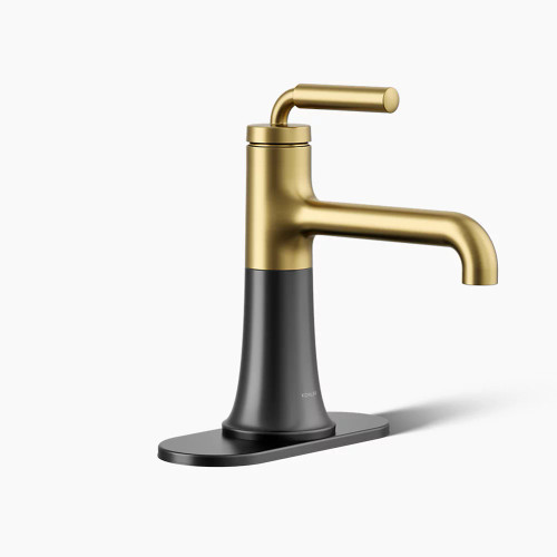 Kohler Tone™ Single-handle Bathroom Sink Faucet, 1.2 Gpm - Matte Black with Brushed Moderne Brass