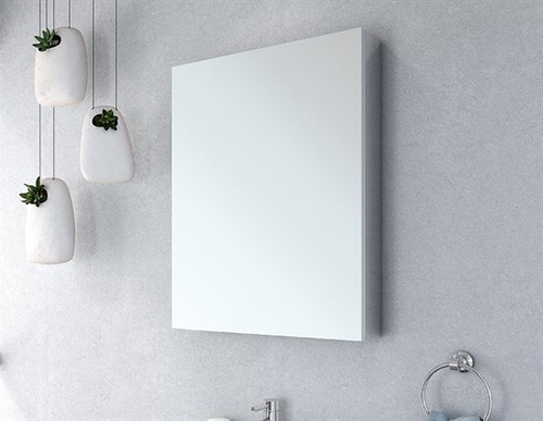 Fleurco MCHS2430-14 Luna 30 3/8" Wall Mount/Recessed Halo Single View LED Medicine Cabinet in Sandblasted Aluminum