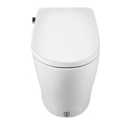 Crown Smart 10 in. Rough-In Tankless Elongated Bidet Toilet 1.28 GPF in White with Auto Flush, Foot Kick, Warm Water, Heated Seat