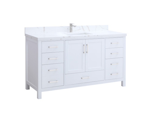 Royal Palmera Collection 44 inch Center Sink  White Bathroom Vanity