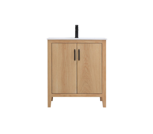 Royal Tacoma 30 inch Natural Maple Bathroom Vanity, With Quartz Countertop