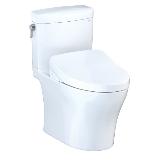 TOTO Aquia® IV Cube - WASHLET®+ S550e Two-Piece Toilet - 1.28 GPF & 0.9 GPF - New - Cotton
