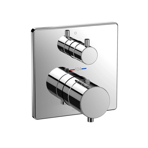 TOTO Thermostatic Mixing Valve with Two-way Diverter Trim - Square - Polished Chrome