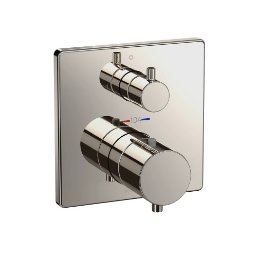 TOTO Thermostatic Mixing Valve with Two-way Diverter Trim - Square - Polished Nickel