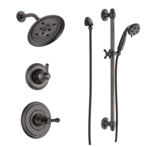 Delta Monitor 14 Series Single Function Pressure Balanced Shower System with Shower Head, and Hand Shower - Includes Rough-In Valves - Venetian Bronze