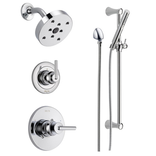Delta Monitor 14 Series Single Function Pressure Balanced Shower System with Shower Head, and Hand Shower - Includes Rough-In Valves - Chrome