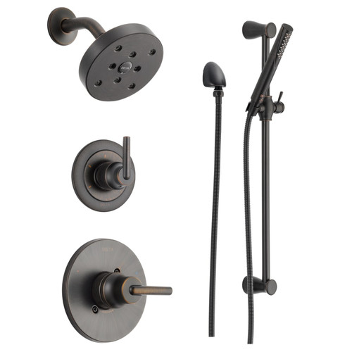 Delta Monitor 14 Series Single Function Pressure Balanced Shower System with Shower Head, and Hand Shower - Includes Rough-In Valves - Venetian Bronze