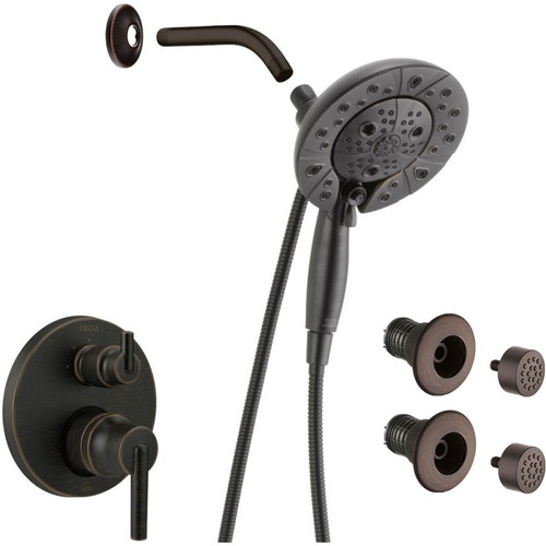 Delta Trinsic Pressure Balanced Shower System with Shower Head, Shower Arm, Hand Shower, Bodysprays, Hose, Valve Trim and MultiChoice Rough-In-Venetian Bronze