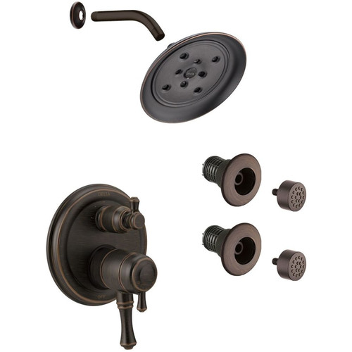 Delta Cassidy Pressure Balanced Shower System with Shower Head, Shower Arm, Bodysprays, Valve Trim and MultiChoice Rough-In- Venetian Bronze