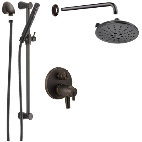 Delta Trinsic Thermostatic Shower System with Shower Head and Shower Arm - Includes Rough-In - Venetian Bronze
