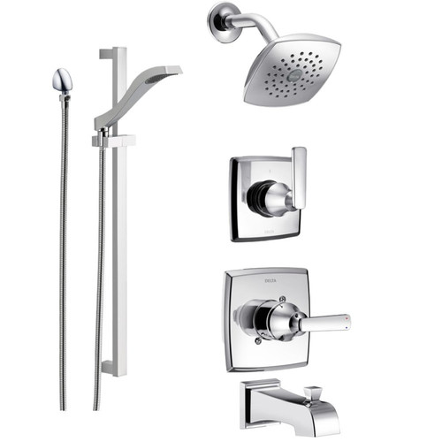 Delta Monitor 14 Series Single Function Pressure Balanced Tub and Shower System - Includes Rough-In Valves - Chrome