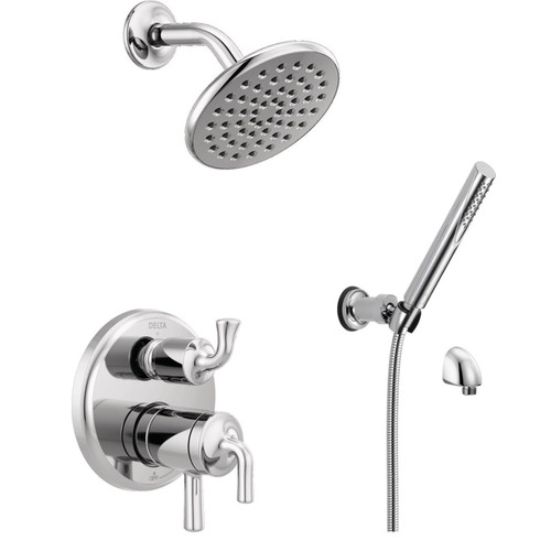 Delta Kayra 17 Series Pressure Balanced Shower System with Integrated Volume Control, Shower Head and Hand Shower - Includes Rough-In Valve -  Chrome