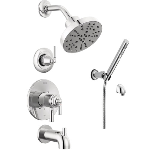 Delta Saylor Monitor 17 Series Dual Function Pressure Balanced Tub and Shower System with Integrated Volume Control, Shower Head, and Hand Shower - Includes Rough-In Valves -  Chrome