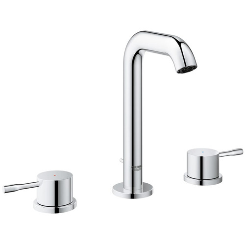 Grohe Essence 1.2 GPM Widespread Bathroom Faucet with SilkMove, QuickFix, and EcoJoy Technology