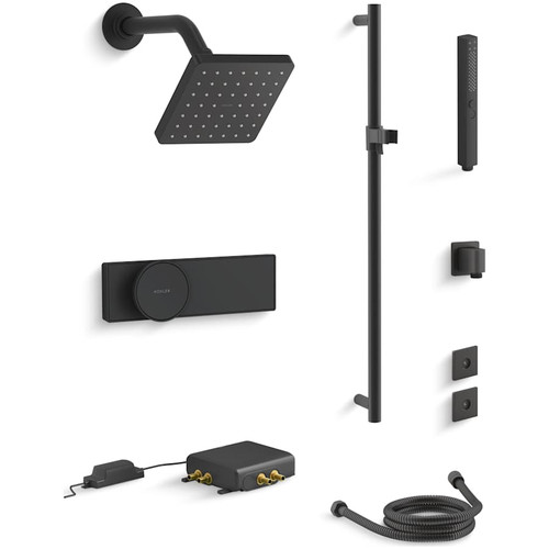 Kohler Parallel Electronic, Thermostatic Shower System with Shower Head, Hand Shower, Slide Bar, Shower Arm, Hose, and Valve Trim