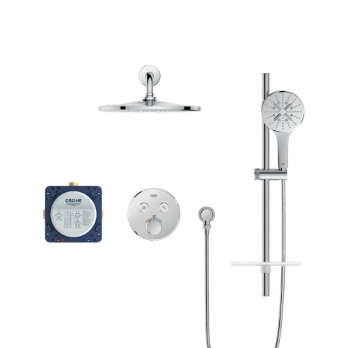 Grohe Rainshower Smart Control Thermostatic Dual Function Shower Kit Chrome