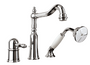 Rubi Saida 3-hole deck mounted bath faucet with handheld shower