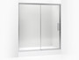 Lattis® Pivot shower door, 76" H x 69 - 72" W, with 3/8" thick Crystal Clear glass in Bright Silver