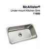 Sterling McAllister® Under-Mount Single-Bowl Kitchen Sink, 31-7/8" x 18-1/16" x 9-5/16"