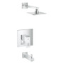 Grohe 35027000 Eurocube Pressure Balancing Tub and Shower Valve Trim StarLight Chrome Complete