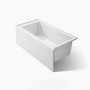 Kohler Underscore 60" Soaking Bathtub for Three Wall Alcove Installation with Right Drain and 68 Gallon Water Capacity