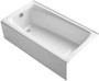 Kohler Mendota Collection 60" Cast Iron Three Wall Alcove Soaking Bath Tub with Left Hand Drain