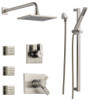 Delta TempAssure 17T Series Thermostatic Shower System with Integrated Volume Control, Shower Head, 3 Body Sprays and Hand Shower - Includes Rough-In Valves