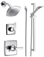 Delta Monitor 14 Series Single Function Pressure Balanced Shower System with Shower Head, and Hand Shower - Includes Rough-In Valves in matte black