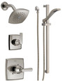 Delta Monitor 14 Series Single Function Pressure Balanced Shower System with Shower Head, and Hand Shower - Includes Rough-In Valves in matte black